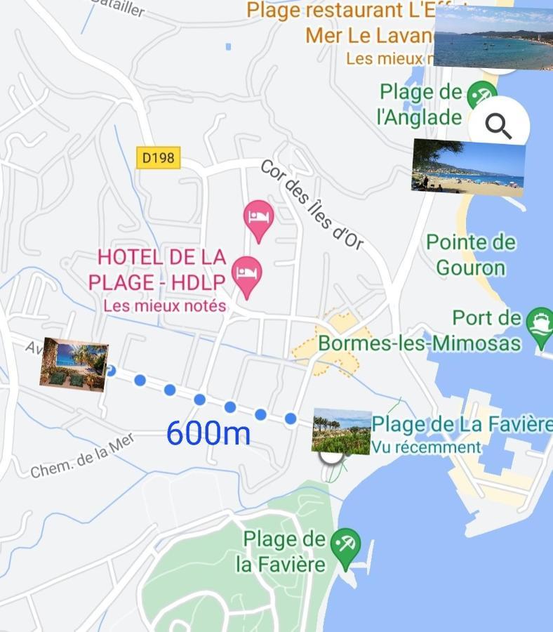 Le Studio Tahiti 4 Pers 600M De La Plage La Faviere Bormes-les-Mimosas Eksteriør billede